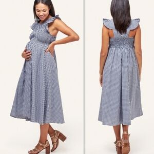 NOM Harper Smocked During + After Maxi  Dress